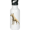 Edelstahl-Trinkflasche mit klappbarem Mundstück – 600 ml (Goldene American Bully Statue Design)