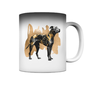 „Gold Black American Bully Design“ – Magic Mug (Farbwechseltasse)