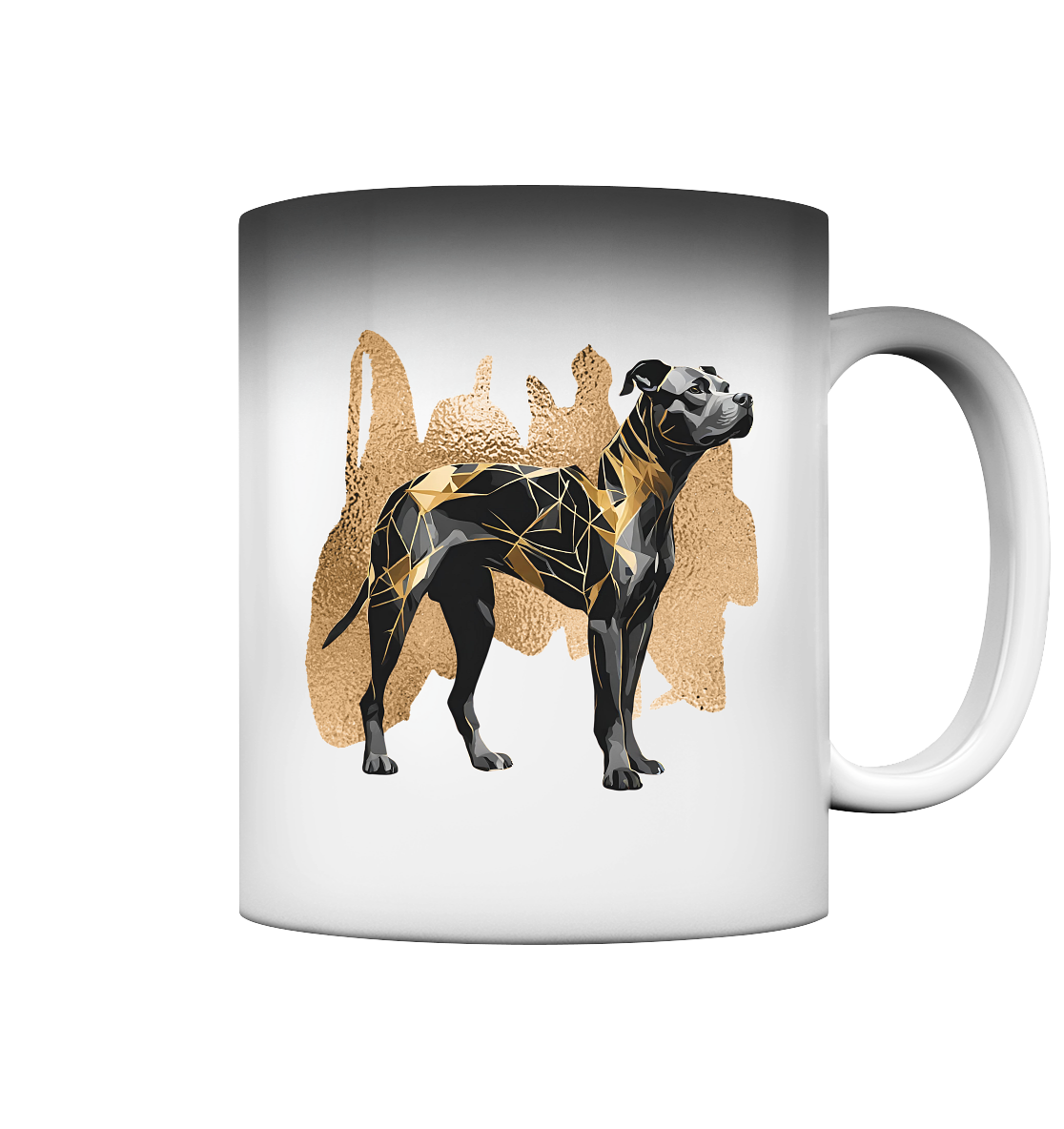 „Gold Black American Bully Design“ – Magic Mug (Farbwechseltasse)
