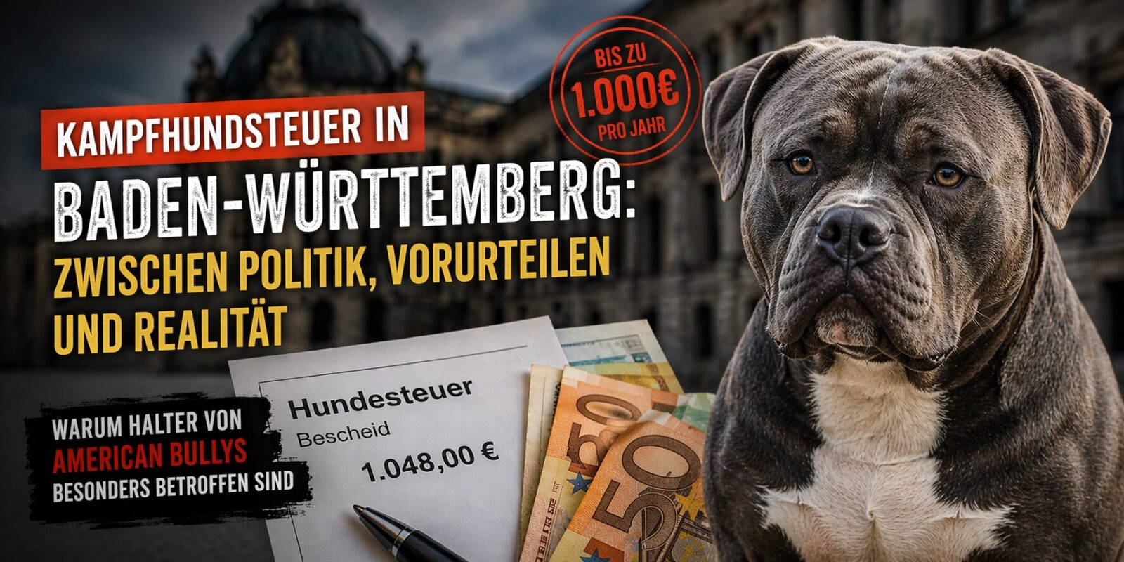 Kampfhundesteuer in Baden-Württemberg: Warum besonders der American Bully im Fokus steht