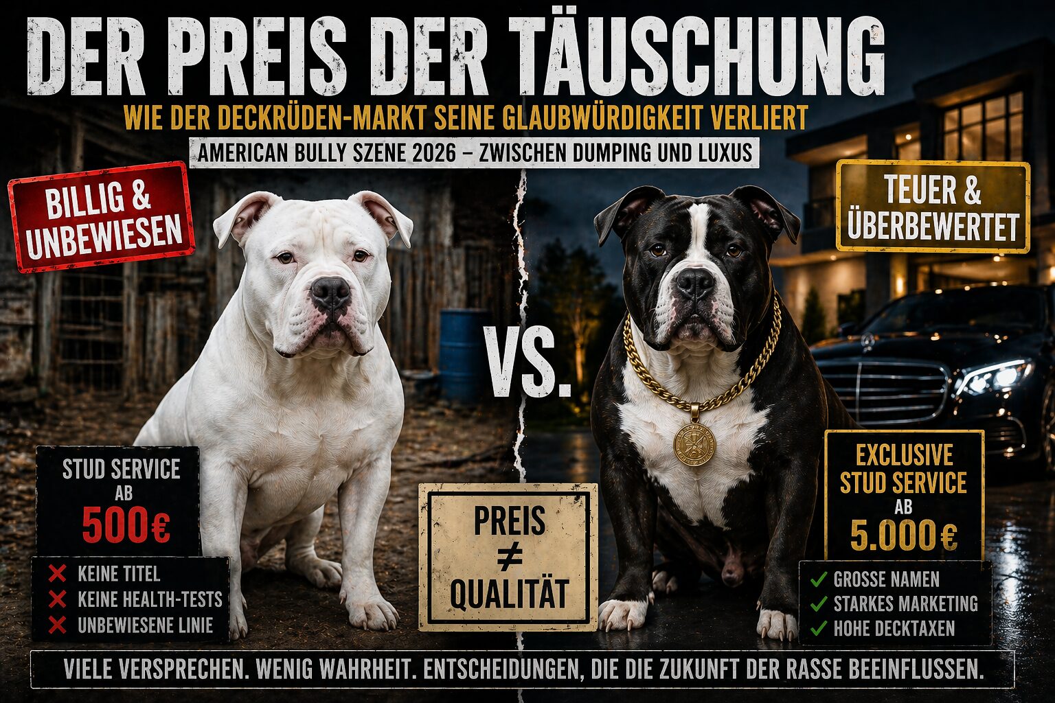 Der Preis der Täuschung: Wie der Bully-Deckrüdenmarkt seine Glaubwürdigkeit verliert