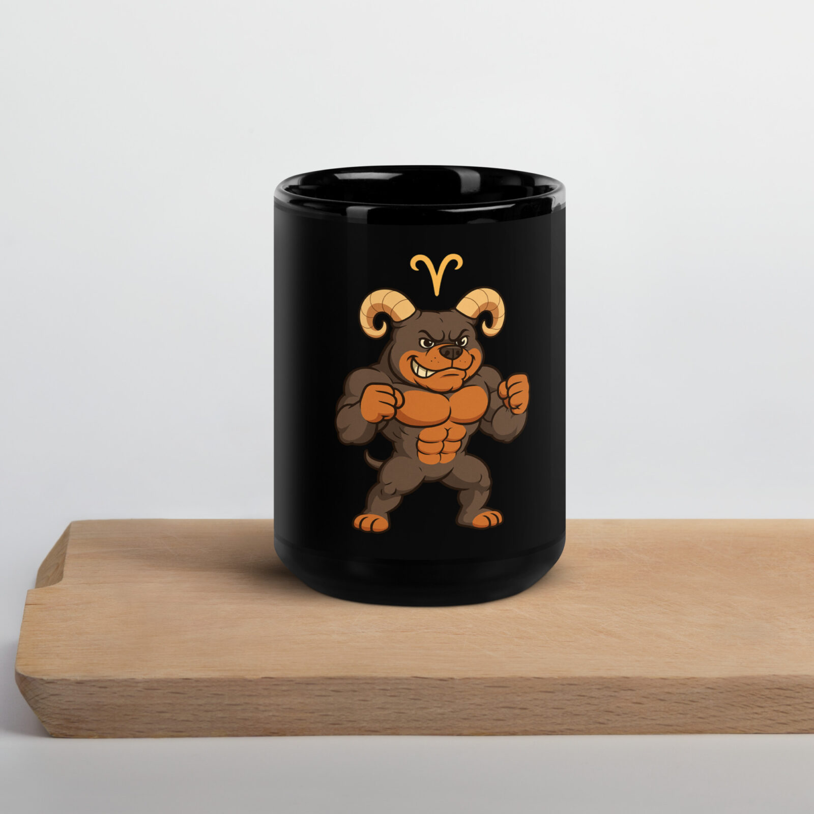 Schwarze glänzende Tasse WIDDER American Bully Sternzeichen – Bild 4