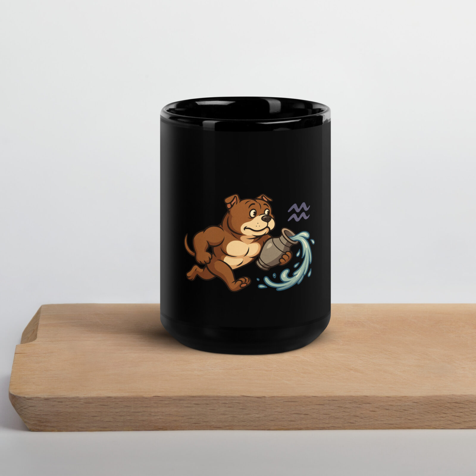 Schwarze glänzende Tasse WASSERMANN American Bully Sternzeichen – Bild 4