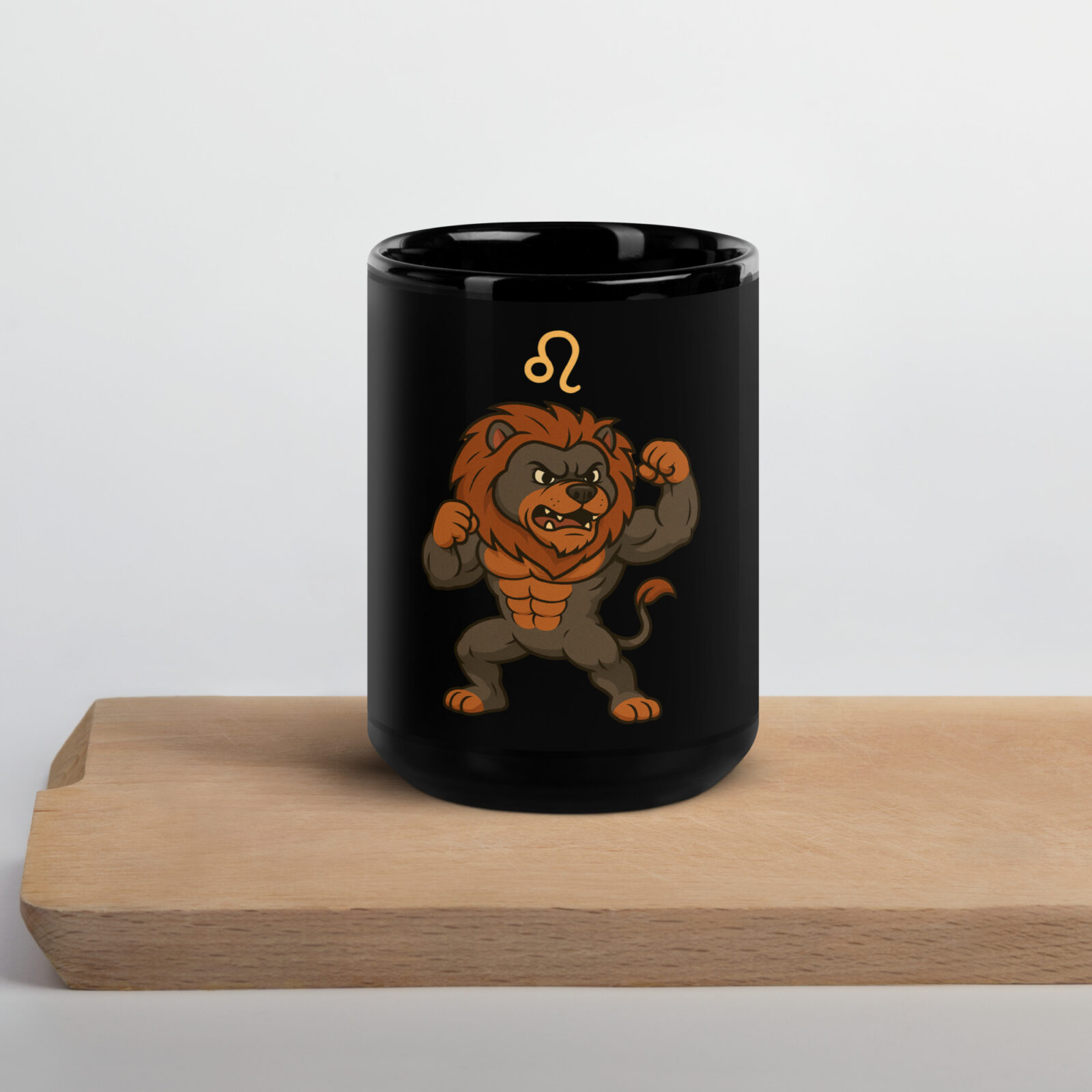 Schwarze glänzende Tasse Löwe American Bully Sternzeichen – Bild 4