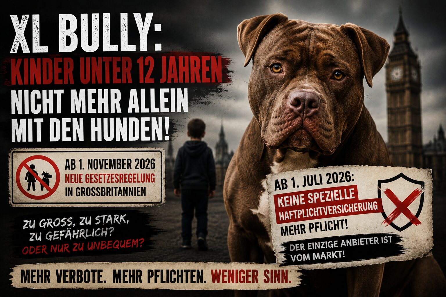 Großbritannien verschärft XL-Bully-Regeln – aber eine Versicherung gibt es nicht mehr